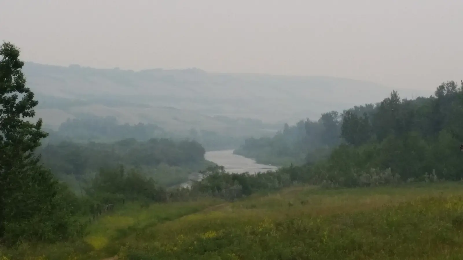 Battle River near the Railway Trestle in Municipal District of Wainwright No. 61 near Fabyan in Alberta