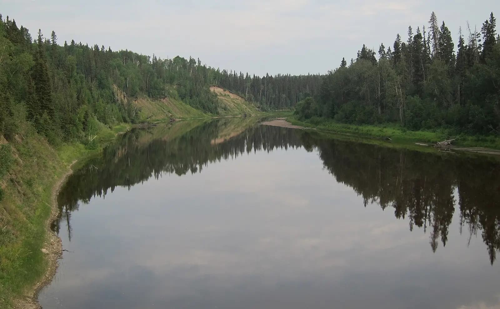 Chinchaga River at Hwy 58, Upper Hay district, Alberta.
