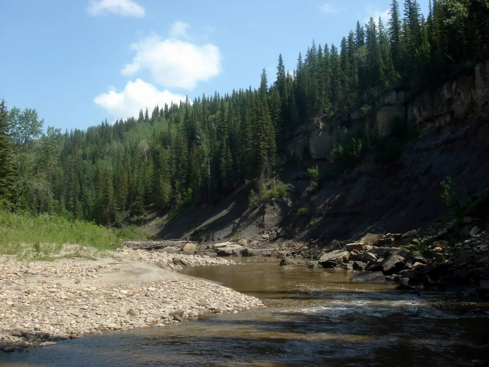 Pouce Coupe River at the Alberta/British Columbia border