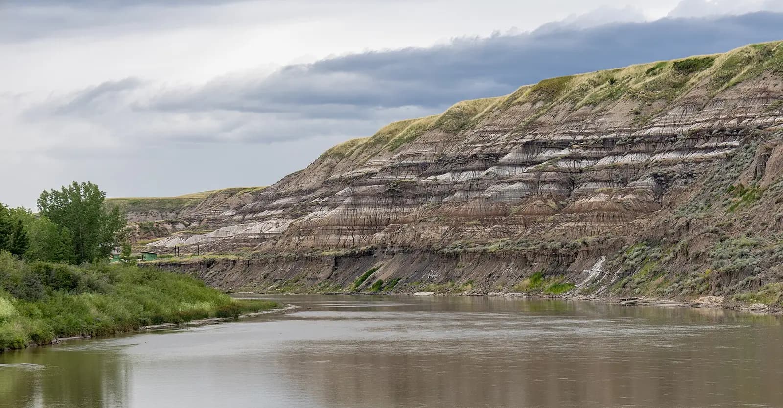 Red Deer River from Star Mine Suspension Bridge, Drumheller, Alberta, 2025-07-13